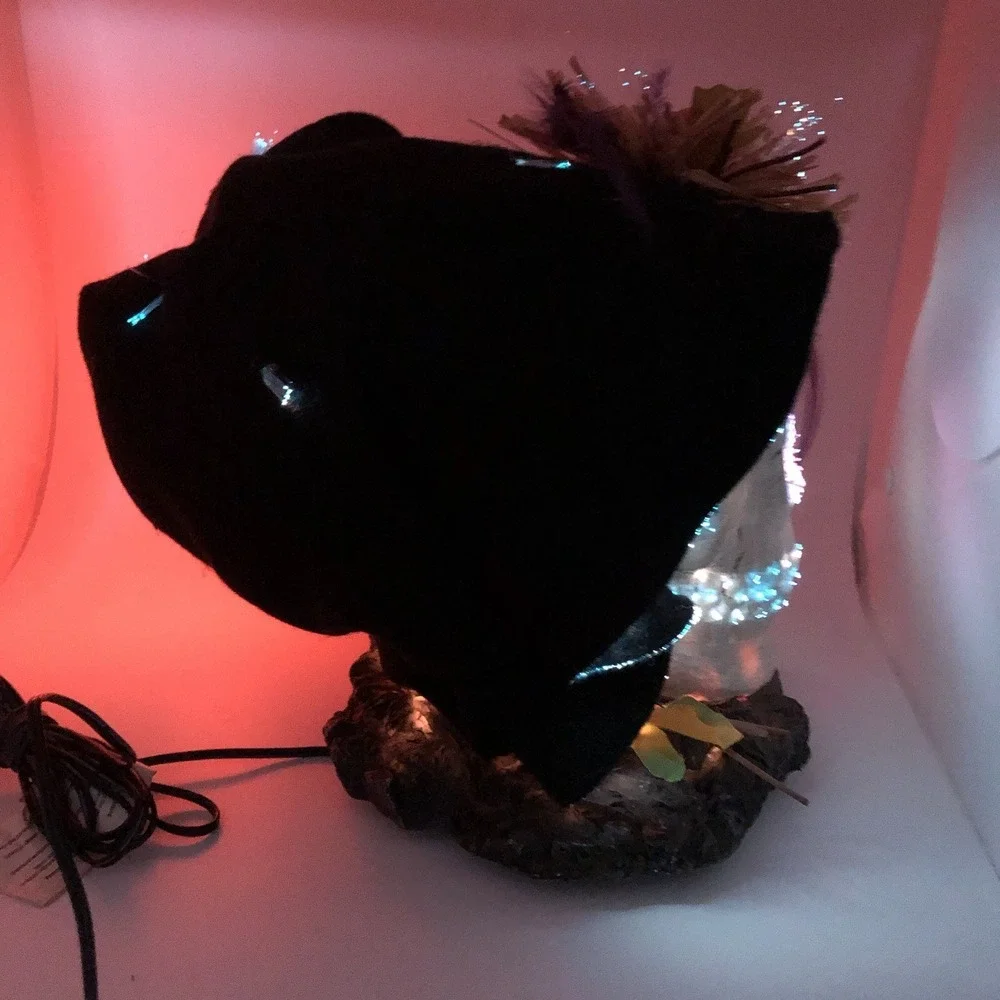 Fiber Optic Halloween Skull With Black Hood Creative Designs